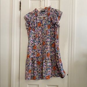 Floral Ruffle Sleeve Dress